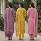 3 Combo Set Included Kurta, Pants & Dupatta with elegant prints | KS-05