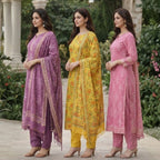 3 Combo Set Included Kurta, Pants & Dupatta with elegant prints | KS-05