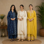 Pack Of 3 Cotton Elegant Ethnic Kurta Set with Dupatta for Women (CK-04)