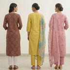 Pack Of 3 Kurta Sets Beautiful with dupatta Trendy Ethnic Wear  in One Deal (A-15)