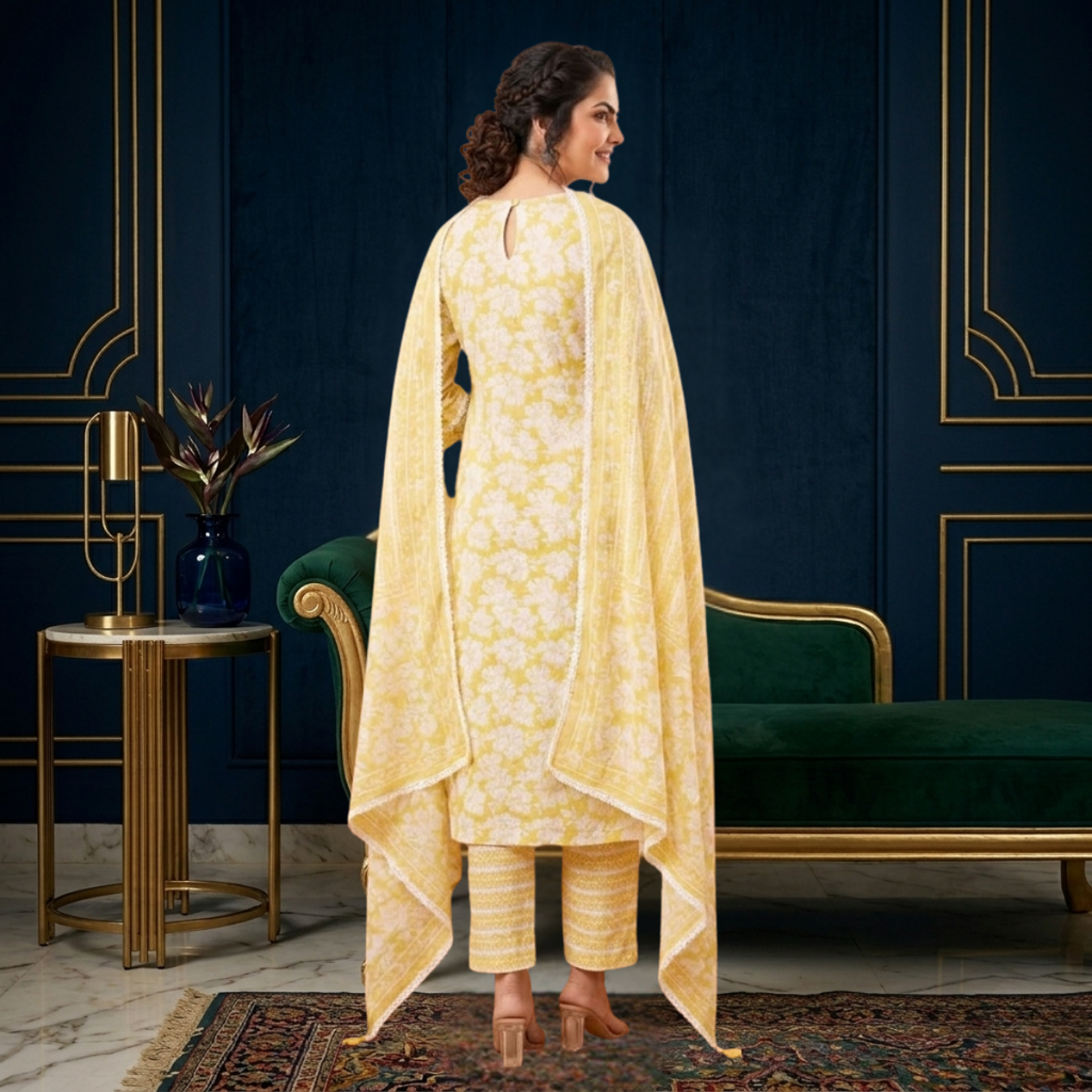 Pack of 3 Kurta Pant Set with Dupatta (DMK-6)
