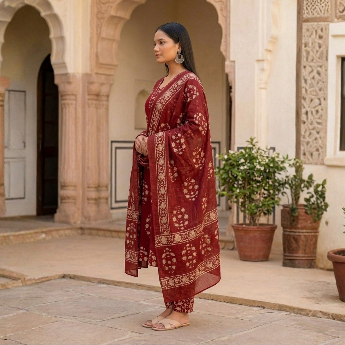 3 Combo Set Included Kurta, Pants & Dupatta with elegant prints | KS-02