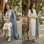 Pack of 2 Premium Cotton Kurtis with Pant & Dupatta – ( Anarkali Set + Kurta Set ) – Casual Ethnic| C-13