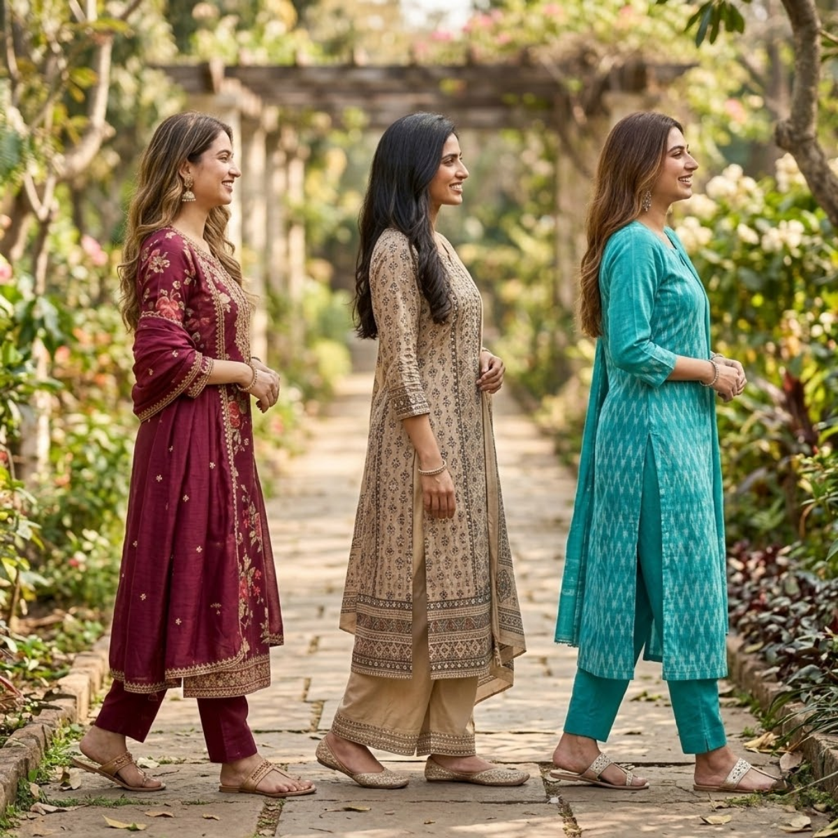 Pack of 3 Women’s Designer Kurta Sets – Ethnic Kurta Pant Dupatta Set for Women (P3K-6)