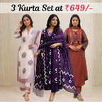 Pack Of 3 Kurta Summer Collection Set (CKS_04)