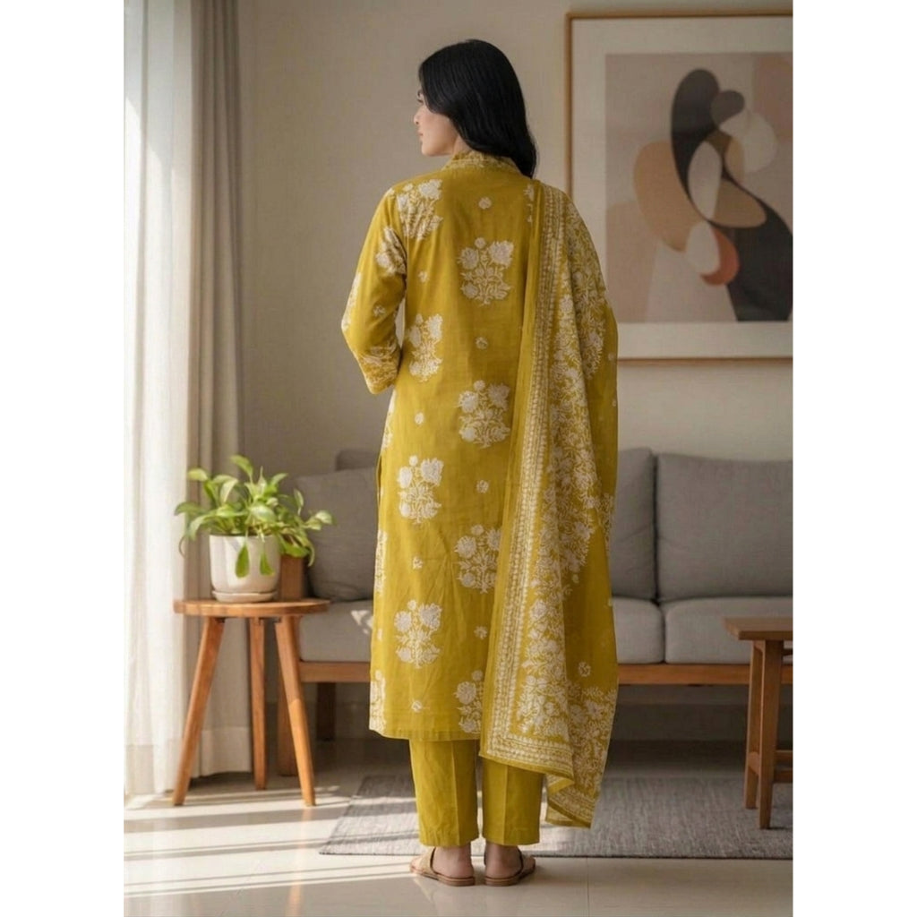 3 Combo Set Included Kurta, Pants & Dupatta with elegant prints | KS-03