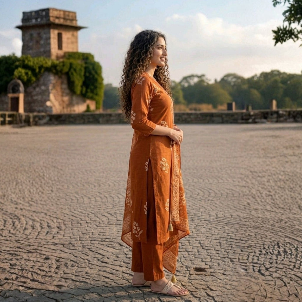 3 Combo Set Included Kurta, Pants & Dupatta with elegant prints | KS-03