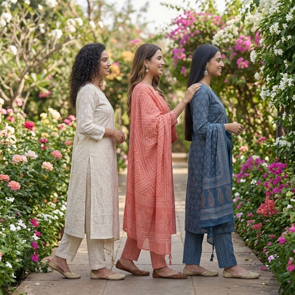 Pack of 3 Women’s Designer Kurta Sets – Ethnic Kurta Pant Dupatta Set for Women (P3K-9)