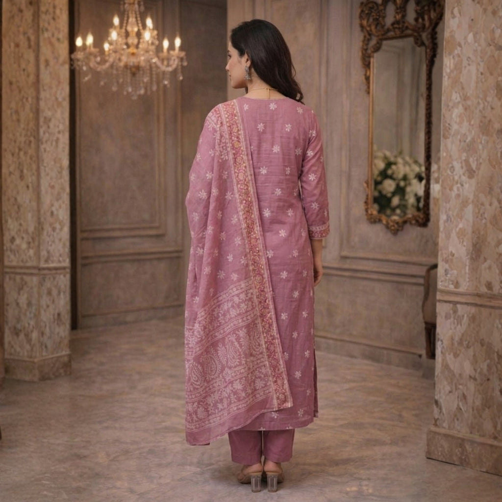 3 Combo Set Included Kurta, Pants & Dupatta with elegant prints | KS-01