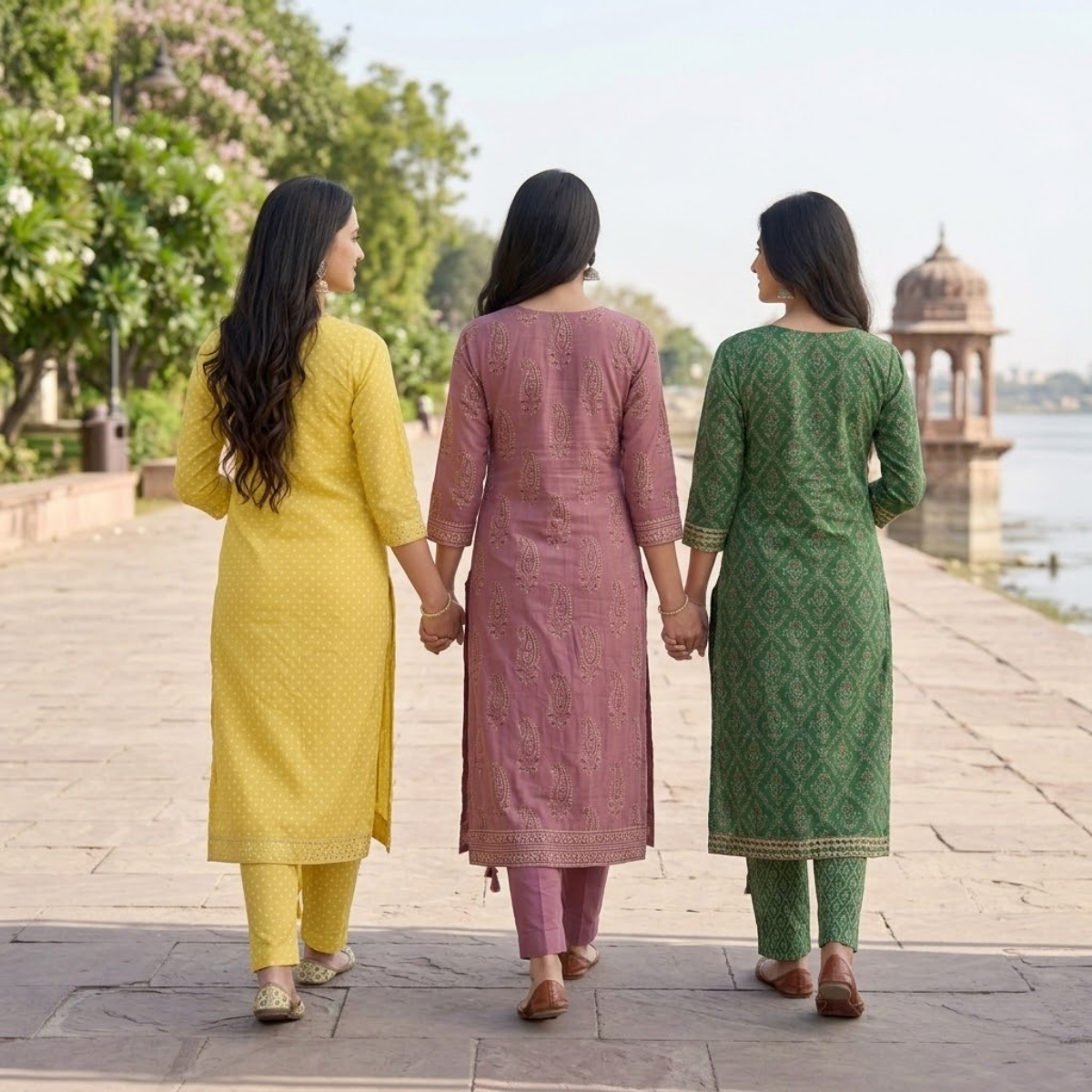 Pack of 3 Women’s Designer Kurta Sets – Ethnic Kurta Pant Dupatta Set for Women (P3K-12)