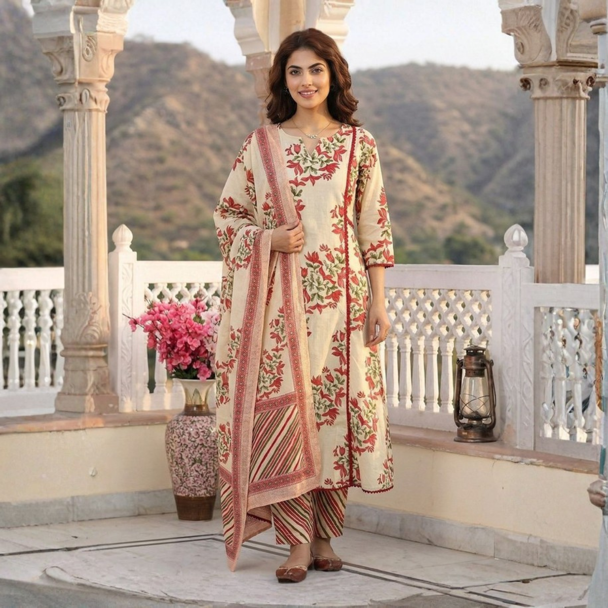 Pack of 3 Kurta Pant Set with Dupatta (DMK-9)