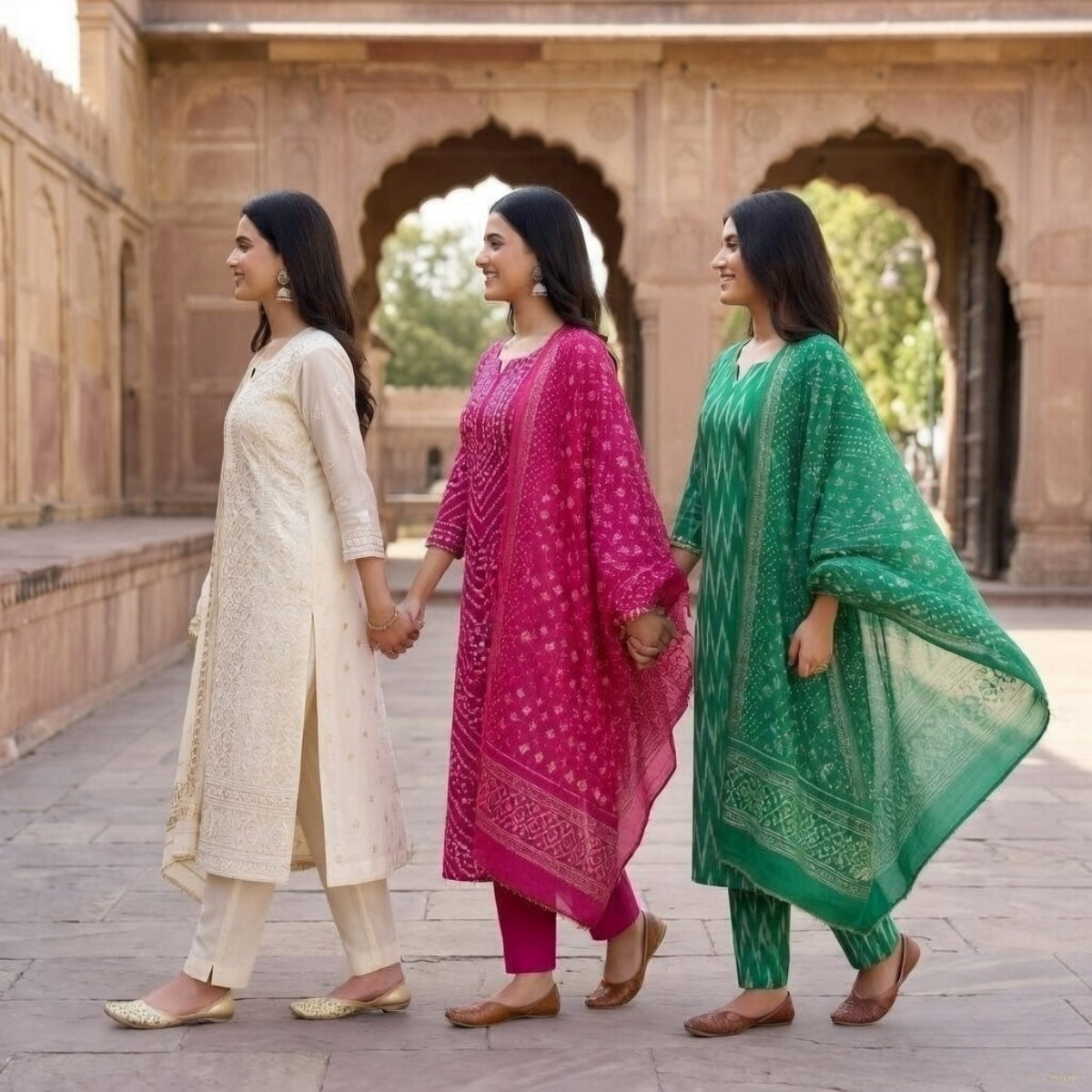 Pack of 3 Women’s Designer Kurta Sets – Ethnic Kurta Pant Dupatta Set for Women (P3K-13)
