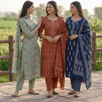 Pack of 3 Women’s Designer Kurta Sets – Ethnic Kurta Pant Dupatta Set for Women (P3K-14)