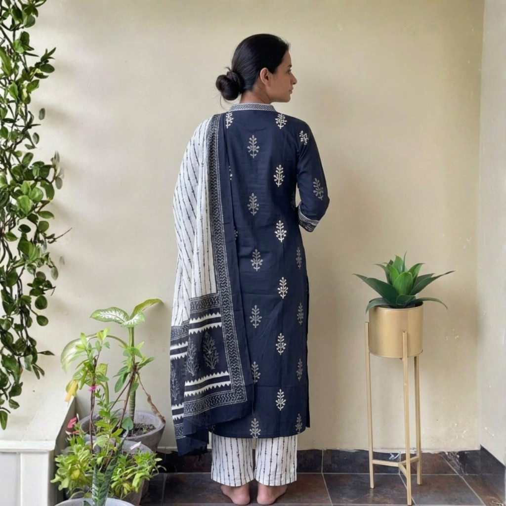 Pack of 3 Kurta Pant Set with Dupatta (DMK-10)
