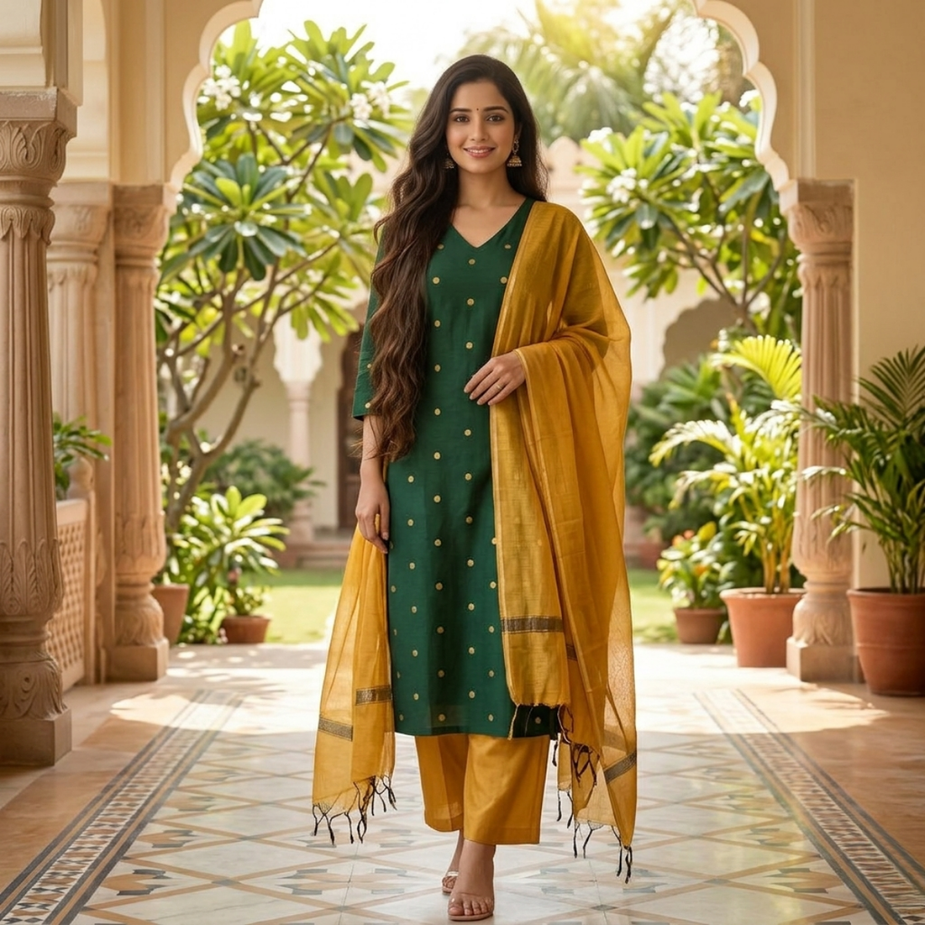 Pack of 3 Kurta Pant Set with Dupatta (DMK-10)