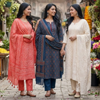 Pack of 3 Women’s Designer Kurta Sets – Ethnic Kurta Pant Dupatta Set for Women (P3K-16)