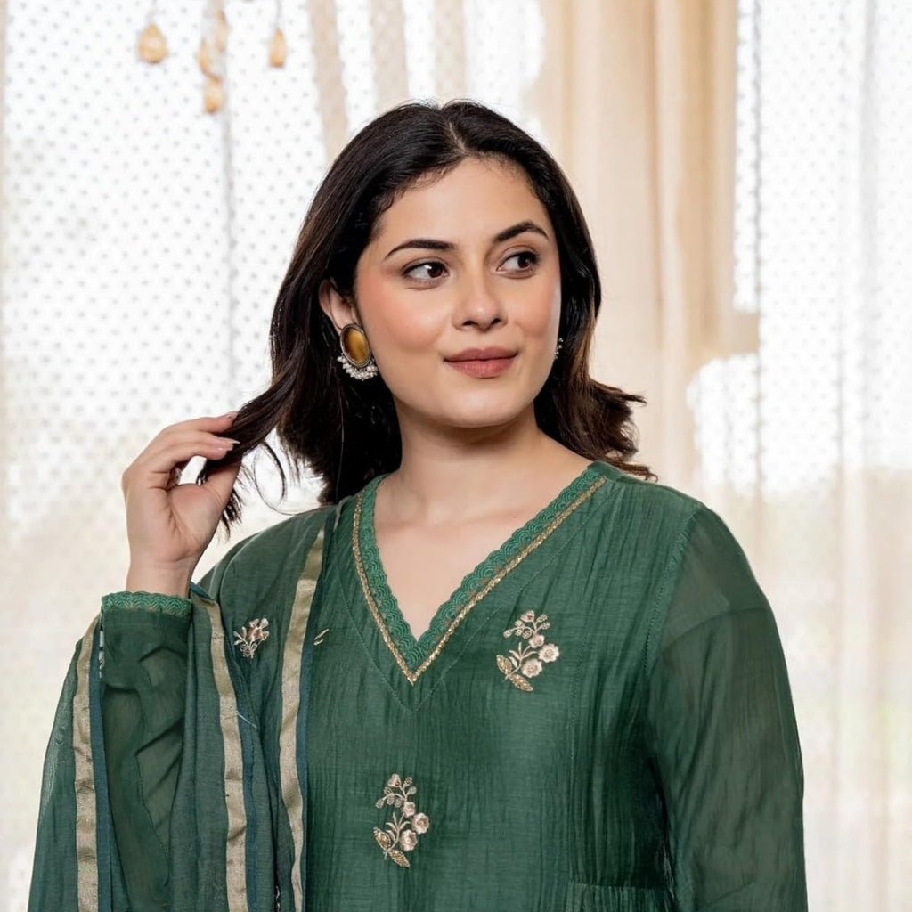 Pack of 2 Premium Cotton Kurtis with Pant & Dupatta – ( Anarkali Set + Kurta Set )| C-19