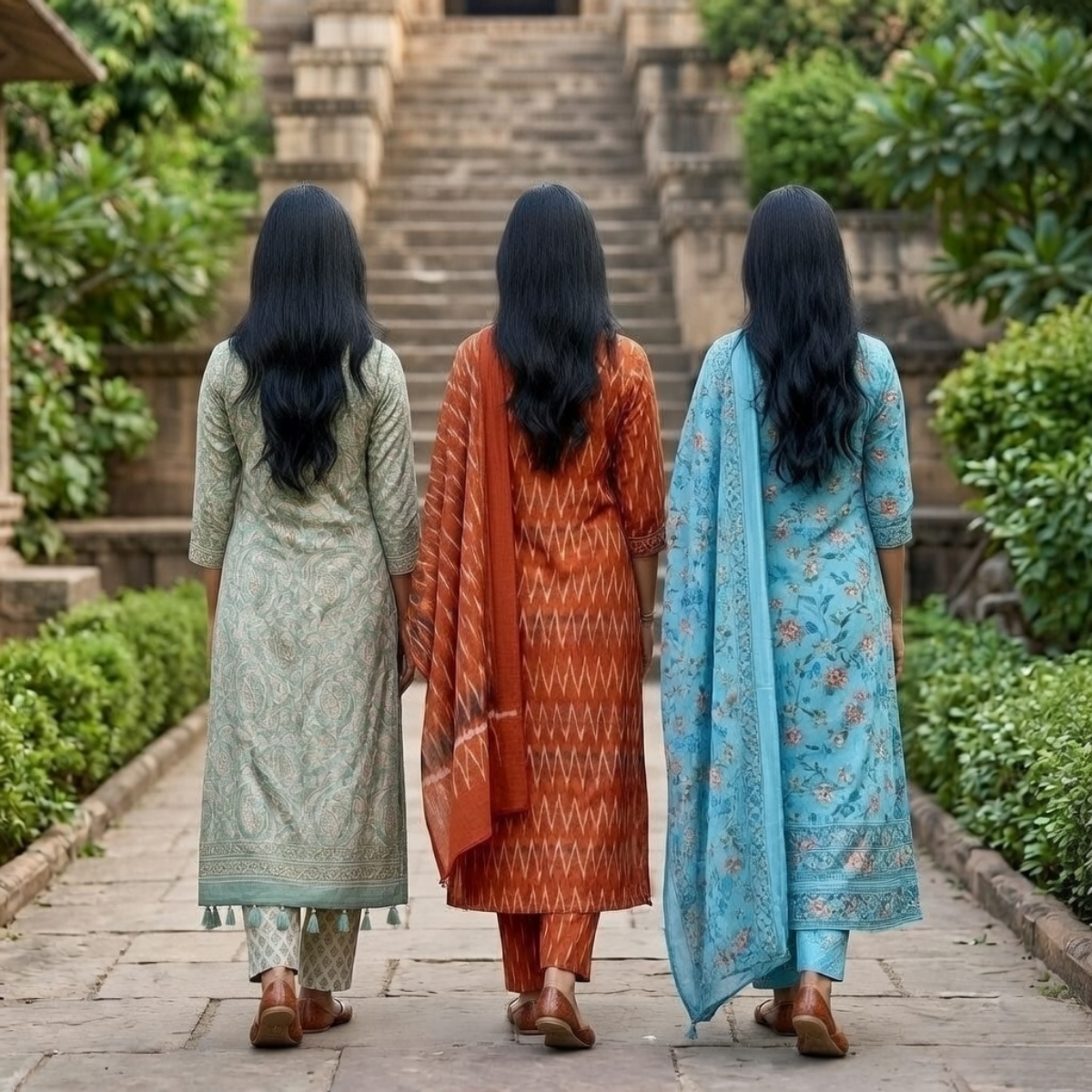 Pack of 3 Women’s Designer Kurta Sets – Ethnic Kurta Pant Dupatta Set for Women (P3K-17)