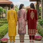 Pack of 3 Elegant Kurta Pants & Dupatta Set (E-02)