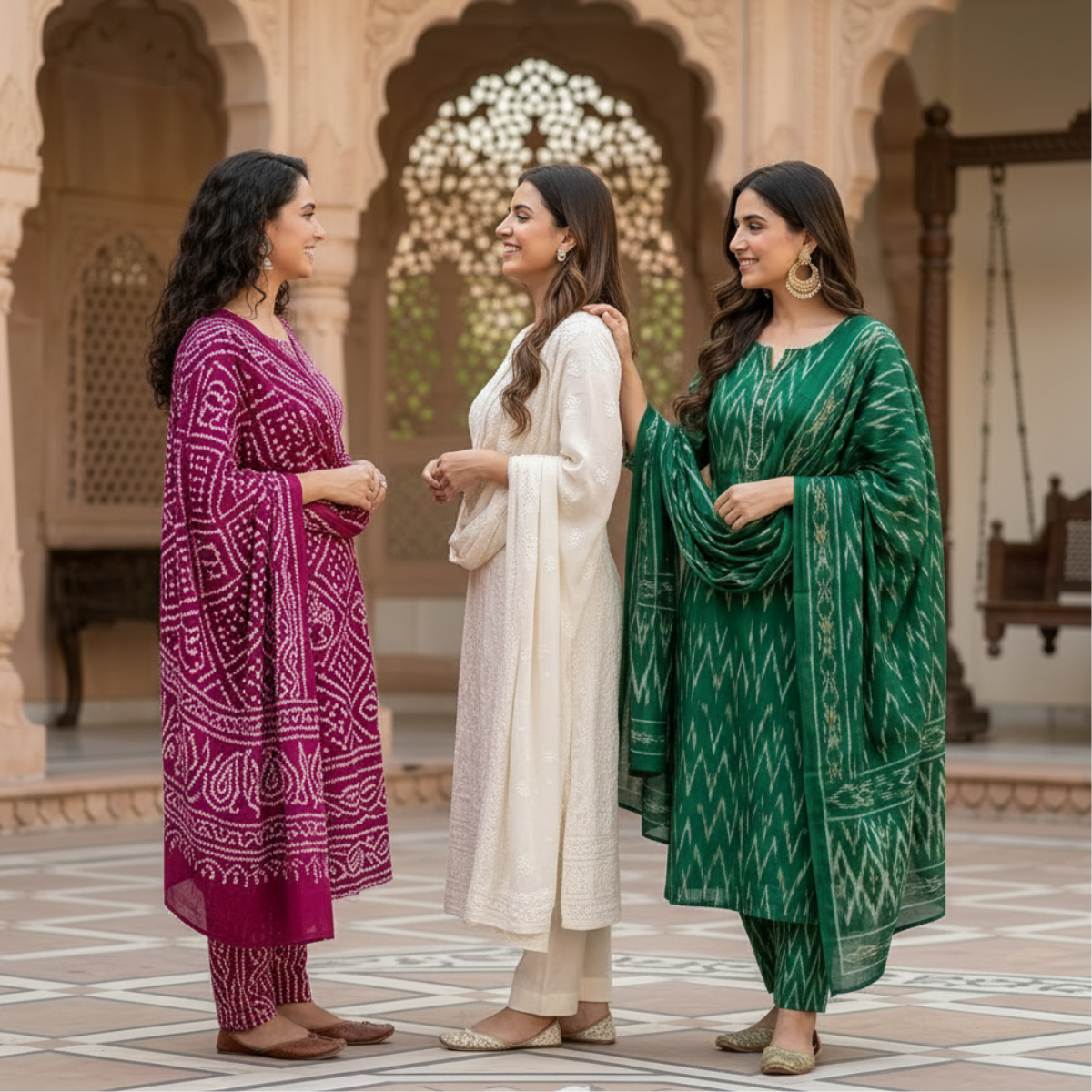 Pack of 3 Women’s Designer Kurta Sets – Ethnic Kurta Pant Dupatta Set for Women (P3K-19)