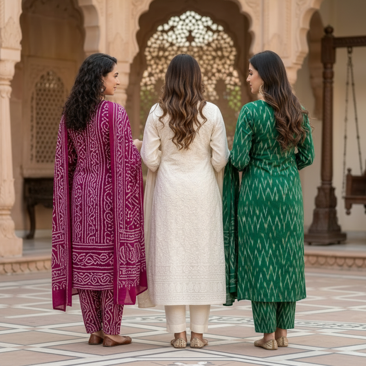 Pack of 3 Women’s Designer Kurta Sets – Ethnic Kurta Pant Dupatta Set for Women (P3K-19)