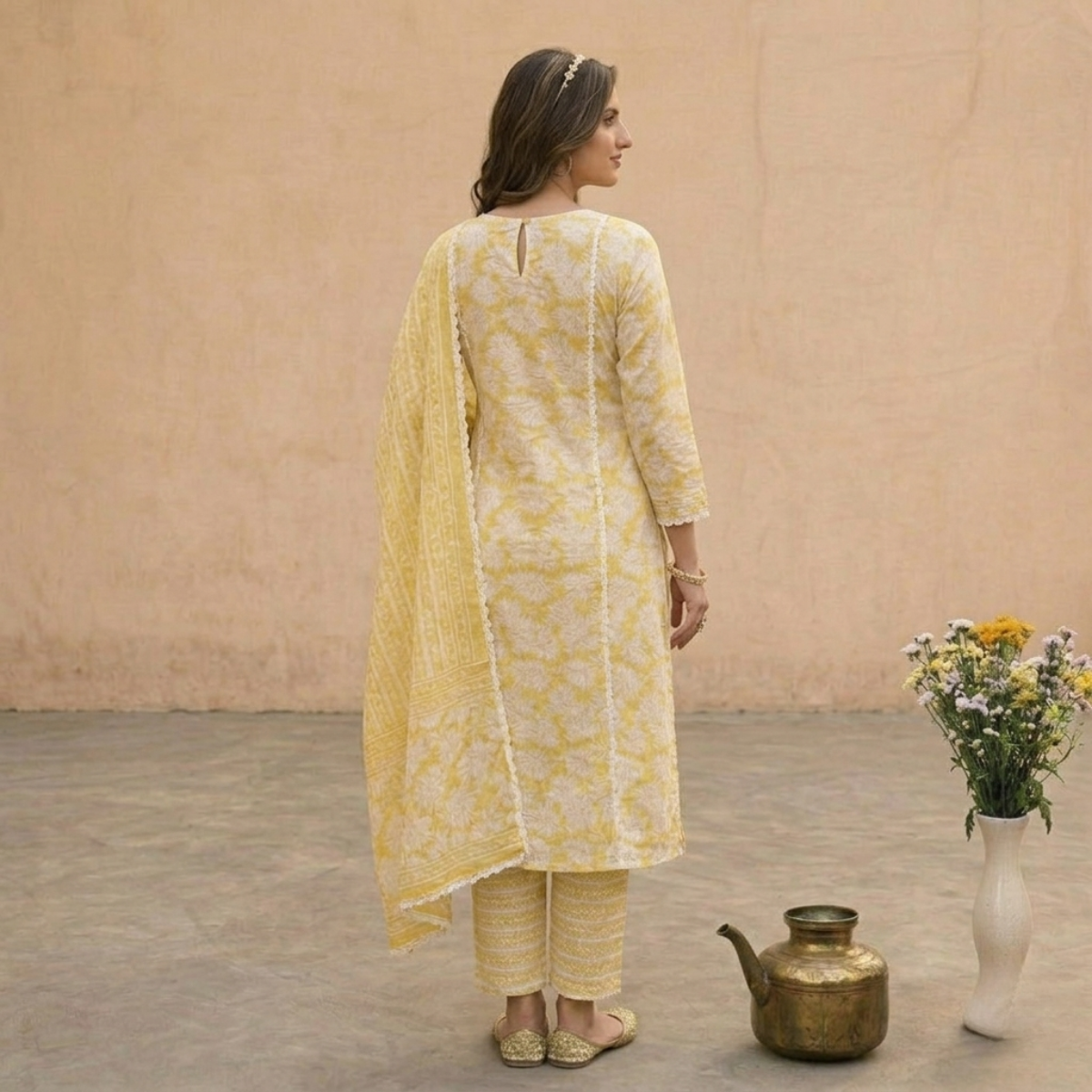 Pack of 3 Kurta Pant Set with Dupatta (DMK-1)