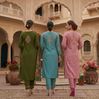 Pack of 3 Elegant Kurta Pants & Dupatta Set (E-03)